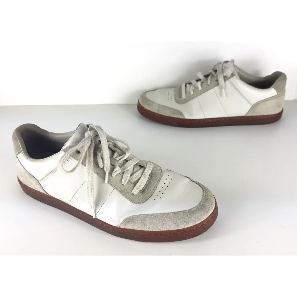 Vince Noel White Men's Lace-up Low Top Leather Sneakers US 11.5